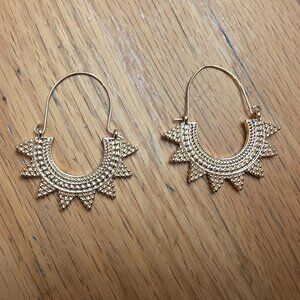 Etsy Gold Tone Bohemian Style Sunrise Earrings